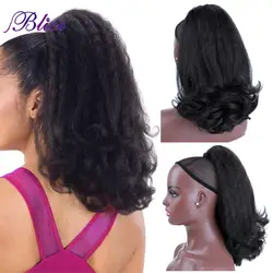 Blice Synthetic Ponytail Hair Extensions Drawstring HairPieces Kinky Straight Kanekalon Hair With Two Combs Warp Ponytails