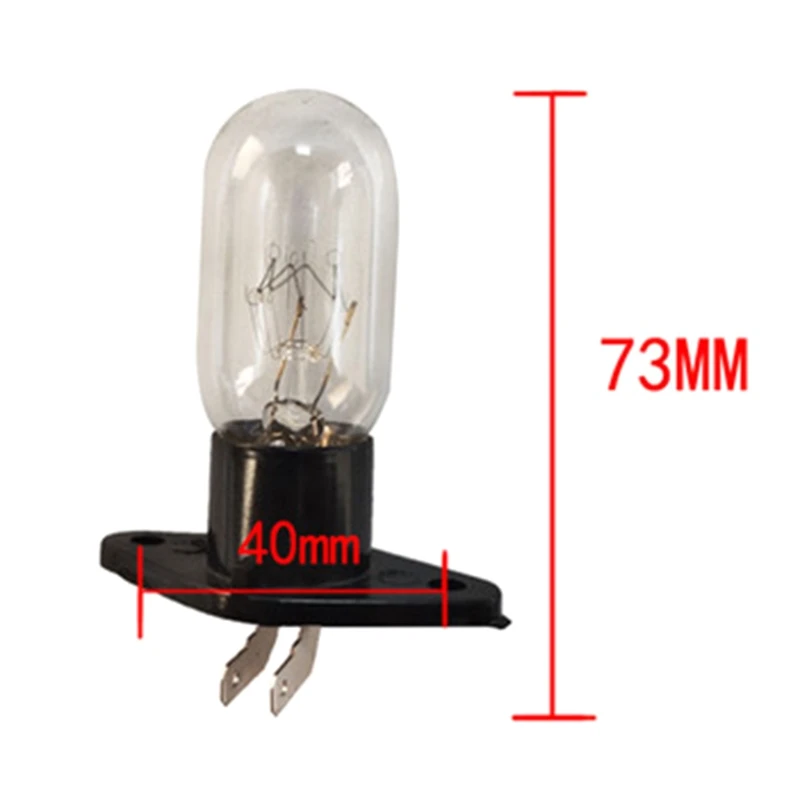 2A 240V 25W Microwave Oven Bulb Refrigerator Lighting Bulb Base Design with Holder Replacement Universal