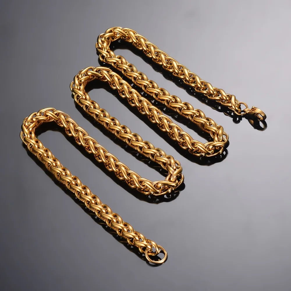 1 Stück Breite 3mm/4mm/5mm/6mm Goldfarbene Kielkette Halskette für Männer und Frauen Edelstahl-Kettenhalskette – Detail 4