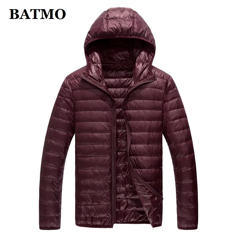 BATMO 2019 nieuwe aankomst hoge kwaliteit 90% witte eendendons hooded jassen mannen, mannen dunne donsjack, plus-size M-5XL 779