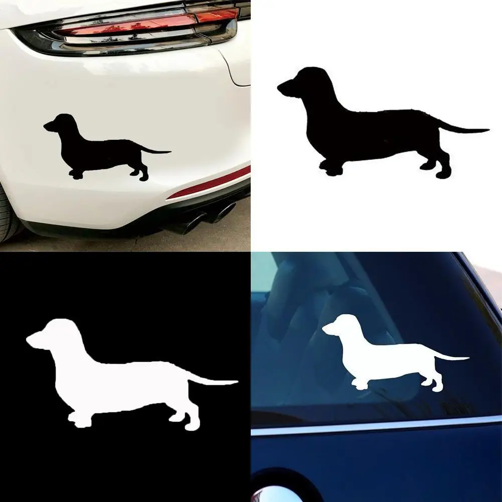 Cute Dachshund Dog Car-Styling Vehicle Body Window Decals Sticker Vinyl Stickers Water-resistant High stickiness Bumper Decal