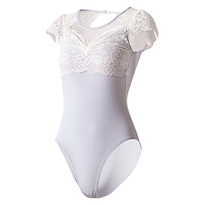 Ballet Leotard Adult Dance Leotards Women Costumes short sleeve Lace Leotard Ballerina Swimsuit Dancewear Gymnastics Bodysuit