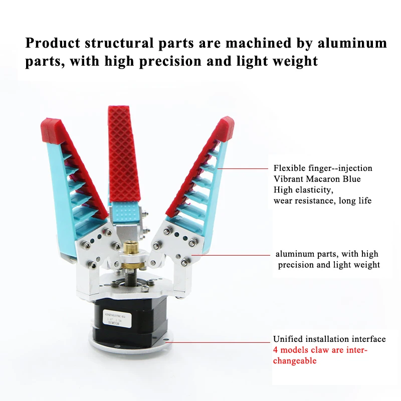 Morsetto per artiglio elettrico pneumatico con pinza per robotica con artiglio meccanico da 2 kg PayLoad Morsetto per artiglio elettrico antiscivolo