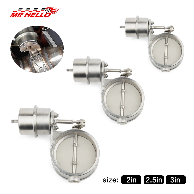 new 2\'\' 2.5\'\' 3\'\' Stainless Steel Exhaust Control Valve Cutout Set Vacuum Actuator CLOSED Style Pipe Pressure:About -2psi-5.5psi