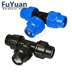 1pcs Quick-connect PE Pipe Fittings Tee 16/20/25/32/40/50/63MM Flexible Joint Plastic Water Tube Fittings