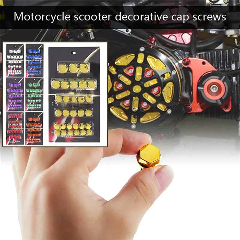 

New 30Pcs/Set Bolt Cap Cover Motorcycle Screw Nut Cover Cap Decoration Car Styling Motorbike Screw Nut