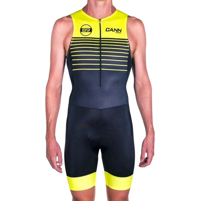 CANNIBAL-Men\'s Triathlon Cycling Sleeveless Skinsuit, Bike Suit, Cycling Clothes, MTB Running Jumpsuit, Summer, New, 2021