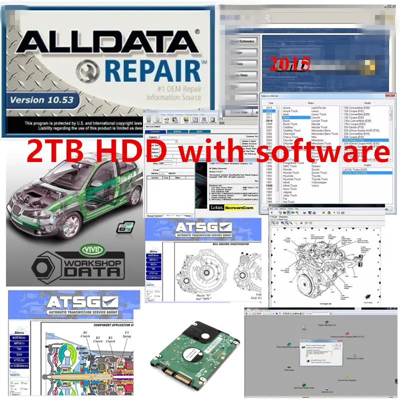 2022 Hot Alldata Software V10.53 m..ch.. on-ded 5 2015 atsg Vivid workshop 24 in 2tb hdd with CF19 Toughbook ready to use