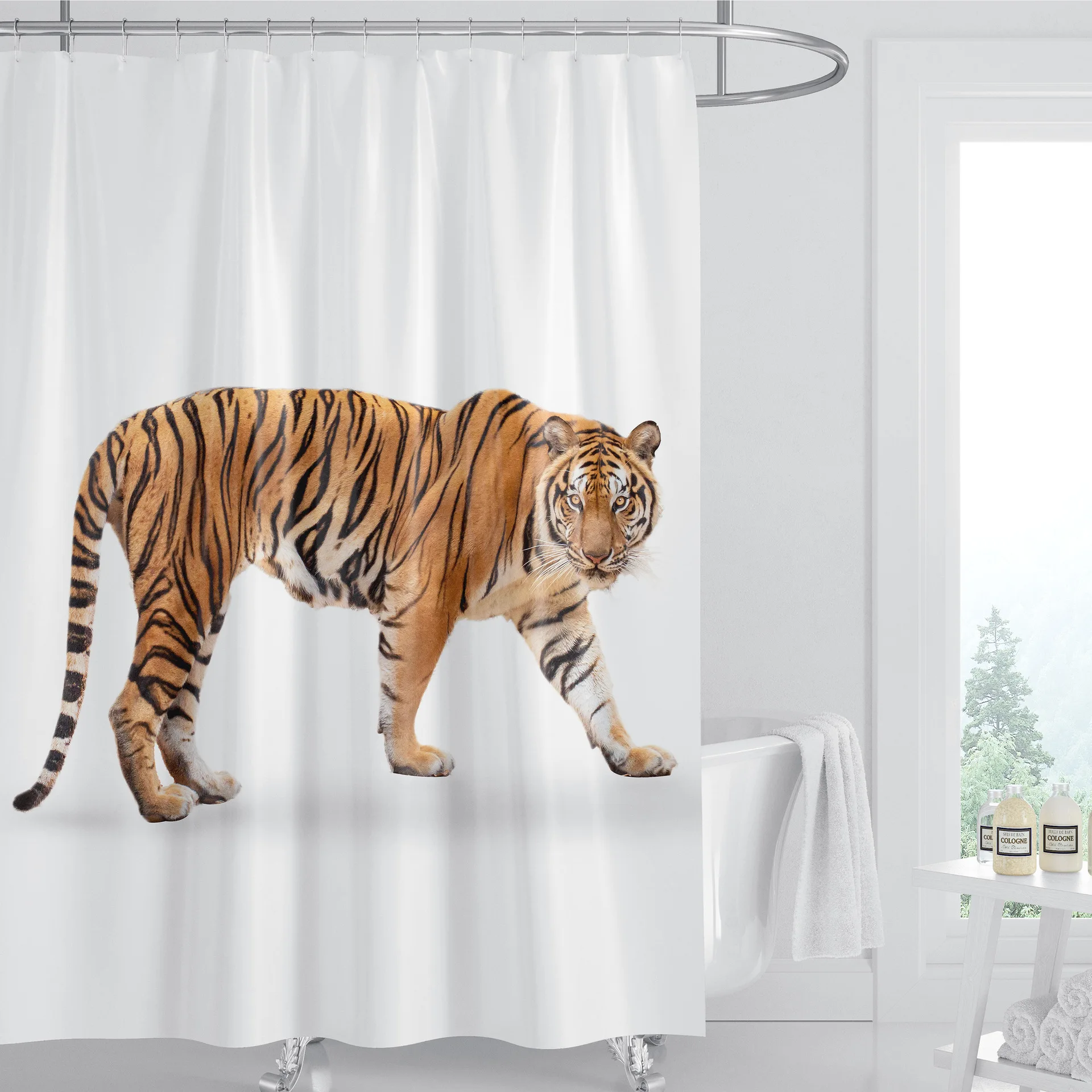 Animal Series Shower Curtain Bath Curtains Bathroom for Bathtub Bathing Cover Extra Large Wide Hooks Cortinas De Baño