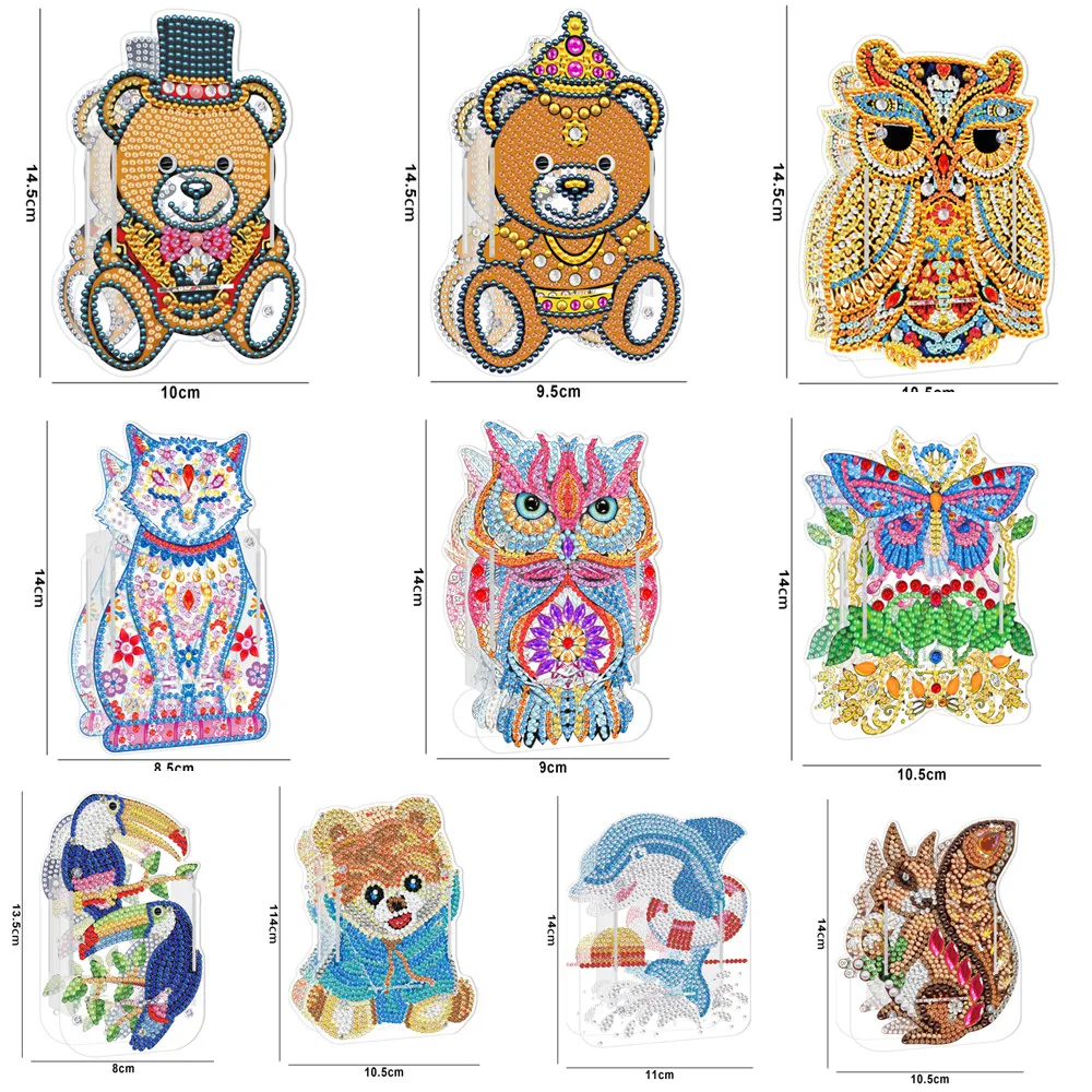 New Design DIY Diamond Painting Pen holder Little bear owl Valentine's Day Gift Table home decoracion Pen bottle