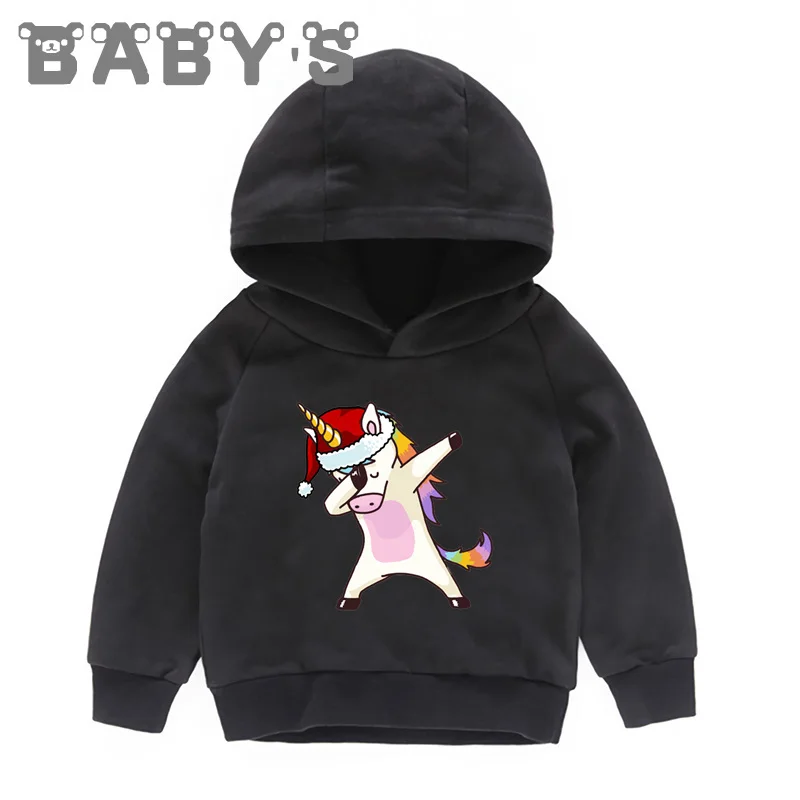 

Merry Christmas Dabbing Unicorn Cat Print Children Hooded Hoodies Kids Sweatshirts Baby Pullover Tops Girls Boys Clothes,KMT5242