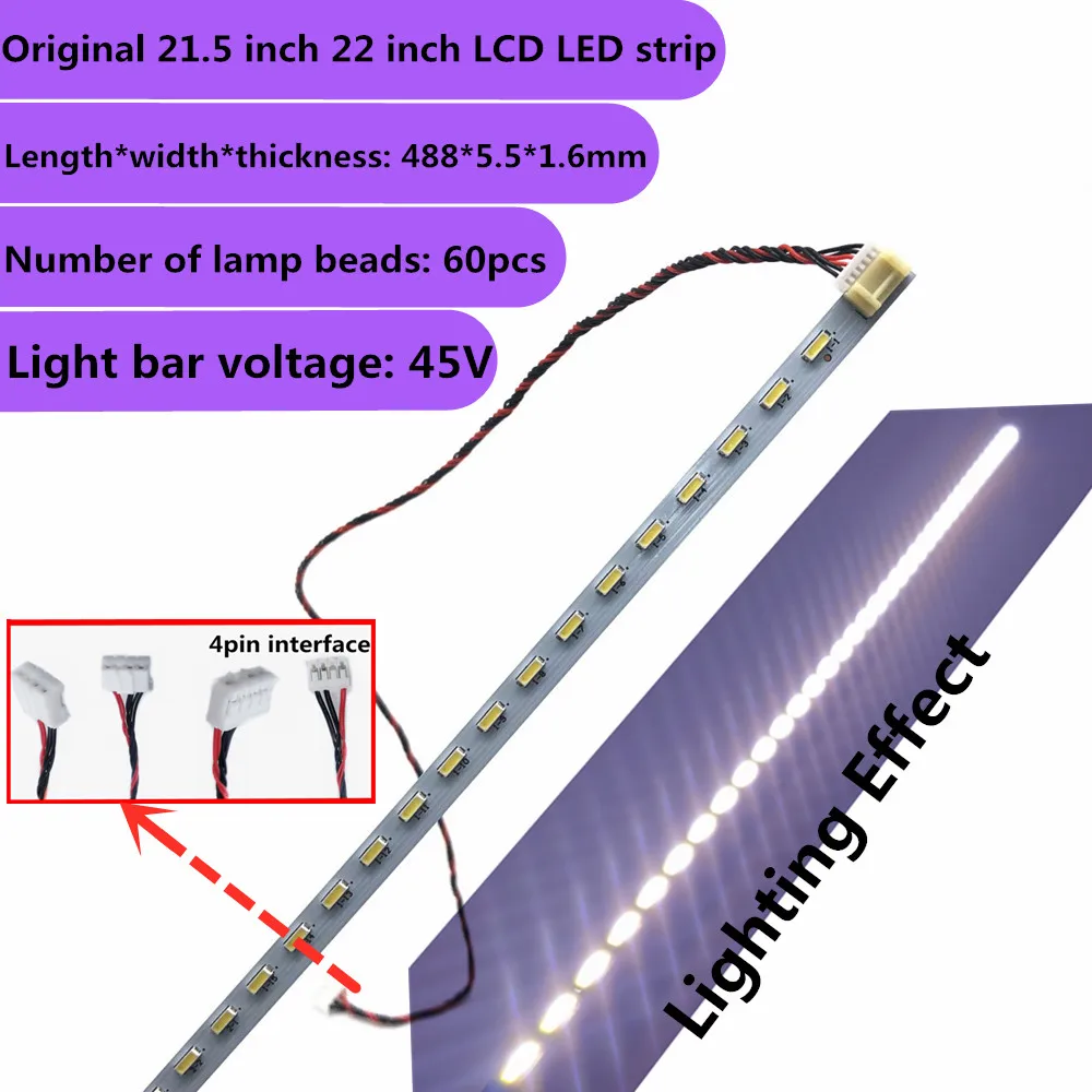 

LED Backlight Strip 21.5-inch Universal Highlight Dimable LED Backlight Lamps Update kit LED Light For LCD Monitor 1 LED Strips