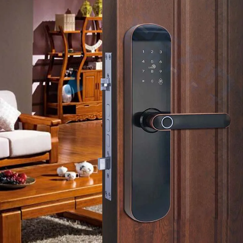 Smart Door Lock WiFi Bluetooth Electronic Digital Fingerprint Lock waterproof with Alexa Google Home TTLOCK APP 18M