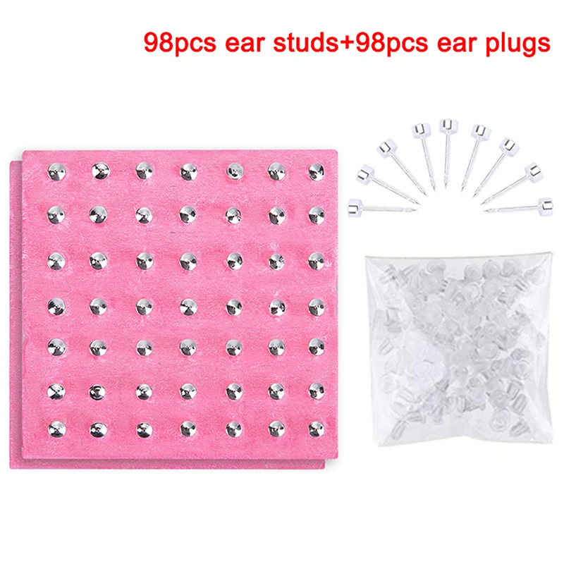 Professional Gun Piercing Stainless Steel Body Navel Ear Nose Piercing Gun With 98pcs Ears Studs Tool Kit Top Quality Jewelery