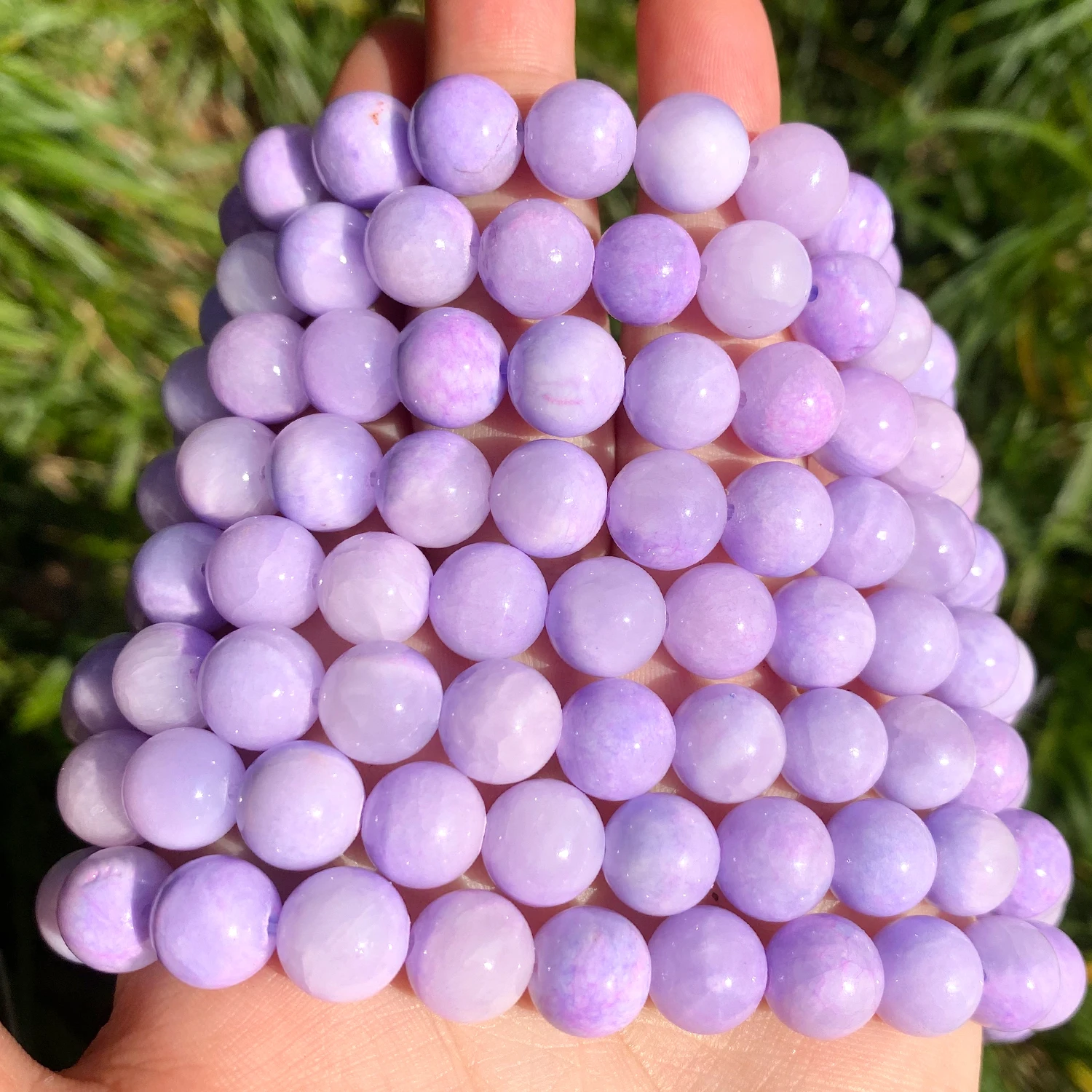 Natural Purple Jade Gemstone Beads For Jewelry Making DIY Bracelet Necklace Earring Round Loose Spacer Size 6/8/10/12mm 15inches