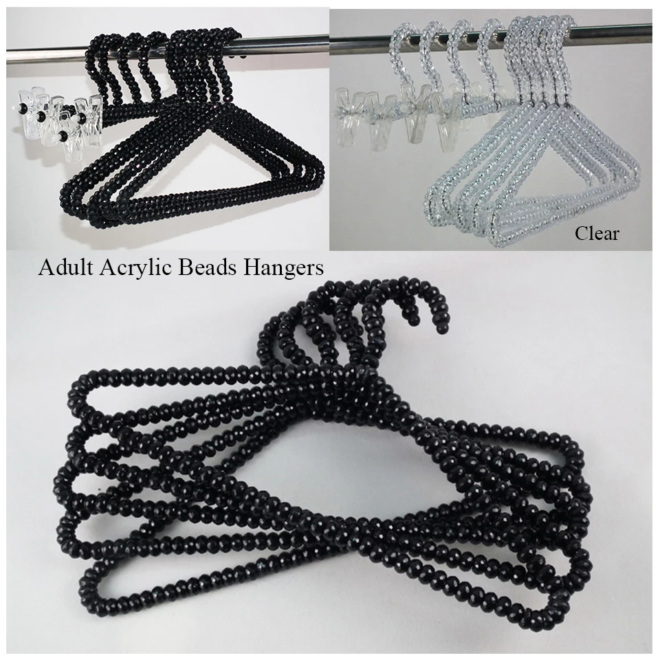 10 Pack Original Factory Sale Household Sotrage Colorful Plastic Beads Hangers Women Garment Store Lady Clothes Hanger