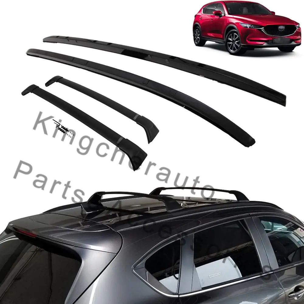 4Pcs left right front rear Aluminium roof rack rail cross bar crossbar fits for Mazda CX-5 CX5 2017-2024 protector