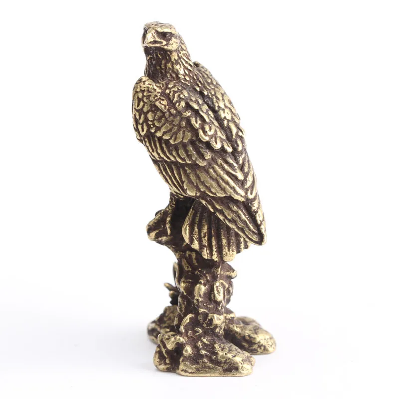 Brass Fengshui Handmade Fortune Eagle Statue Home Office Decoration Hawk Figurine Craft Desktop Ornament Gifts