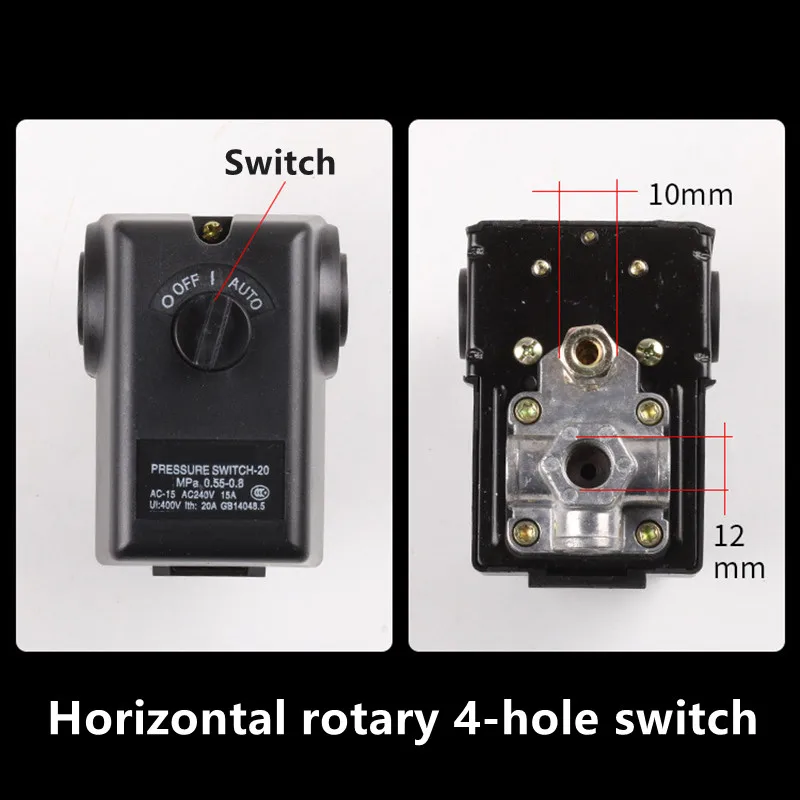 120PSI 4 Ports Rotary  Pressure Switch For Air Compressor  240V 15A Pressure Switch Controller Tool