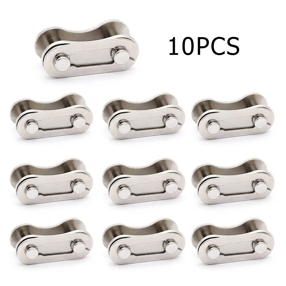 10pcs Bicycle Chain Master Link 1/2 X 1/8 Steel Single Speed Quick Chain Master Links Connector Bike Accessories