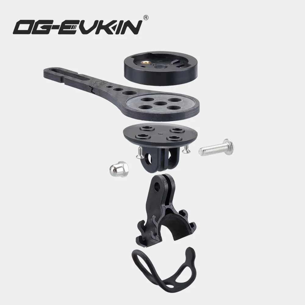 OG-EVKIN CM-005 Carbon Computer Mount 3k For Garmi/Bryton/Wahoo/Camera/Light Bicycle Accessories Bike Handlebar Mount Holder