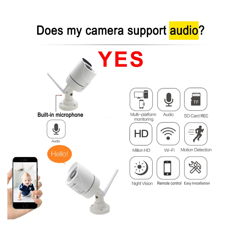 WIFI Camera IP 1080P 960P 720P Audio Outdoor CCTV Security Home HD Surveillance Waterproof Wireless Infrared Home Cameras JIENUO