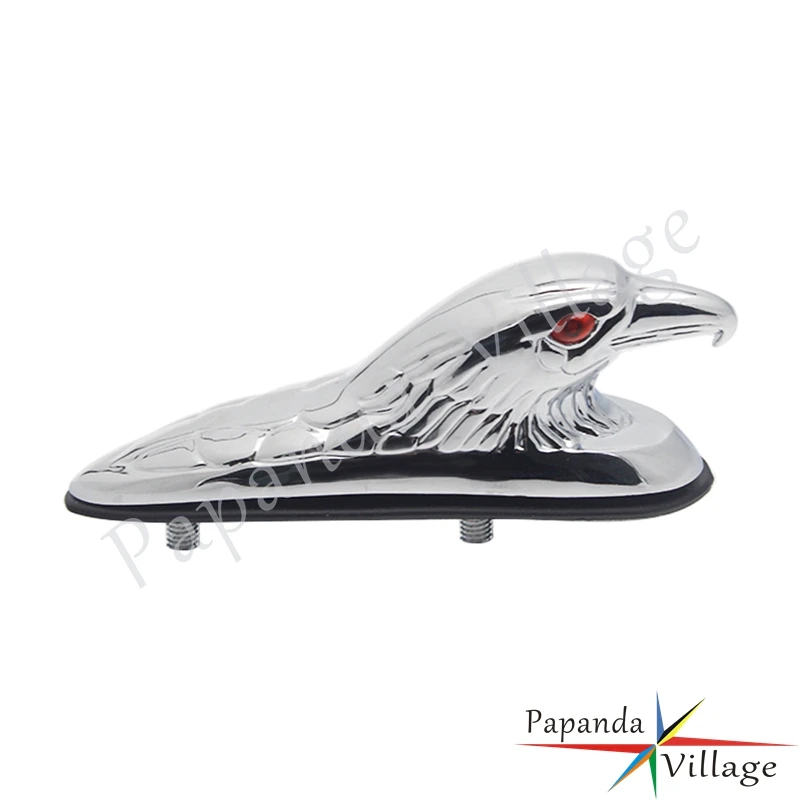 Chrome ATV Motorcycle Eagle Head Ornament Statue For Kawasaki Yamaha Suzuki Honda Harley Dirt Bike Front Fender Frame Decoration