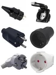 Supply Black White 16A 250V EU Germany French Korea Russia assembly plug EU power cable male female detachable wiring plug