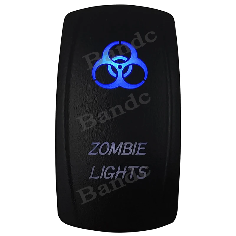 ZOMBIE LIGHTS Rocker Switch，Laser-Etched 5P On-Off SPST Led Light Button for Car Boat ARB NARVA，Car Accessories，Jumper Wires Set