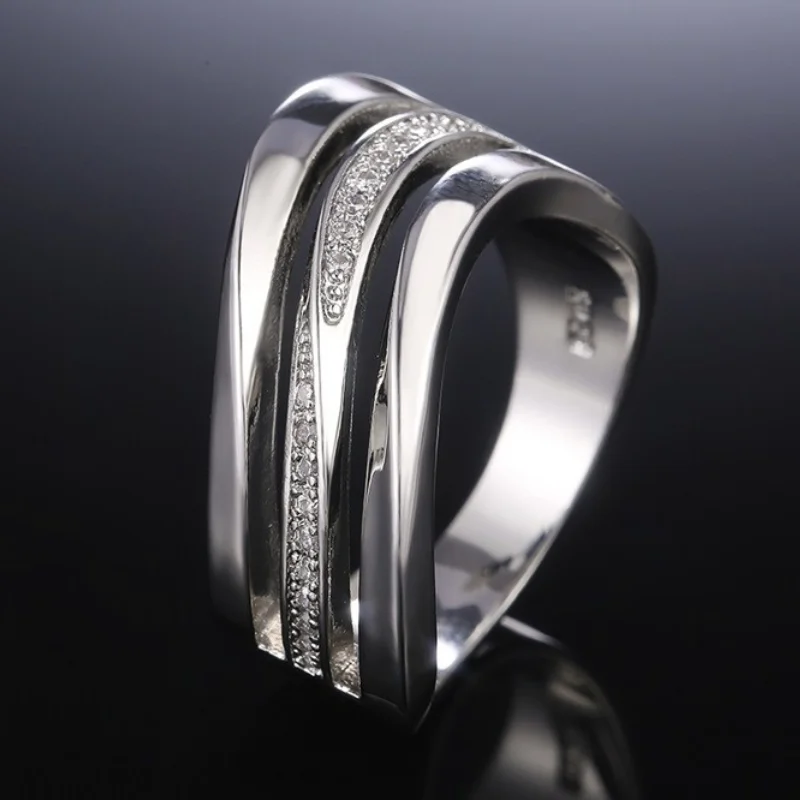 CAOSHI موضة موجة تصميم خواتم الاصبع للنساء الرجال عالية الجودة الفضة اللون خاتم الزواج اكسسوارات بسيطة مجوهرات Hot البيع