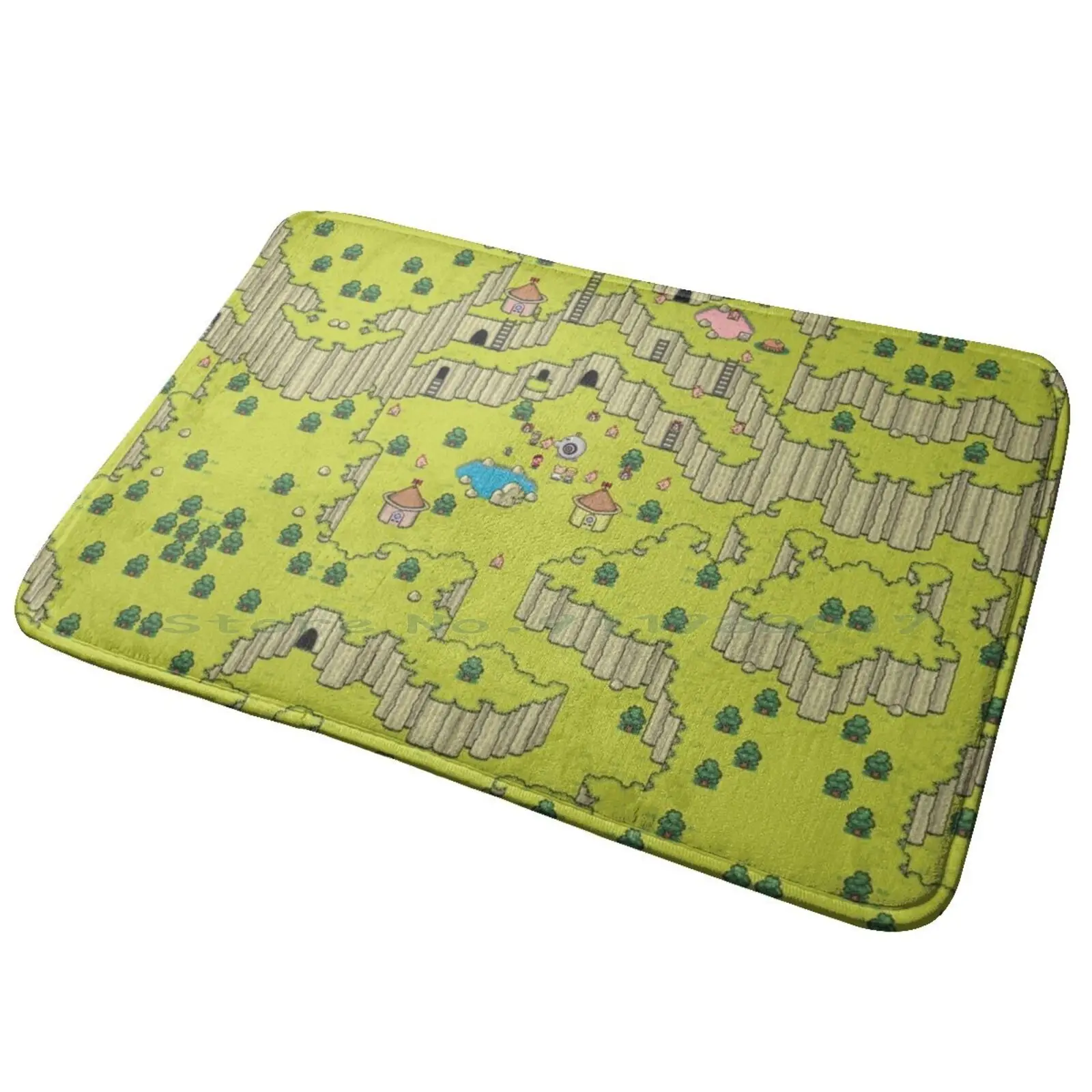 Earthbound Saturn Valley Entrance Door Mat Bath Mat Rug Aqua Axis Subarashii Isekai Faye Mata Sora Amamiyasenpai Kono