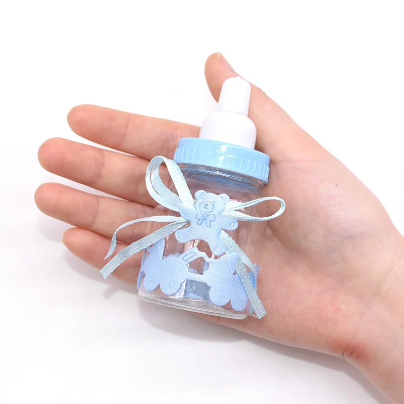 12Pcs Baby Bottle Shape Candy Box Boy Girl Baby Shower Decor 1st Birthday Party Gift Box Gender Reveal Bottles Supplies