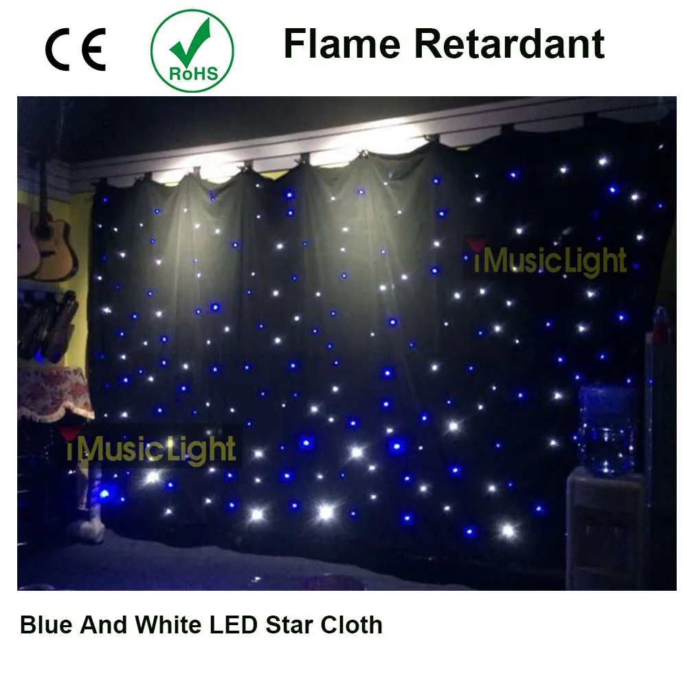 Imagem -02 - Dmx dj Backdrop Led Star Cloth Estágio Drape 6m x 12m bw