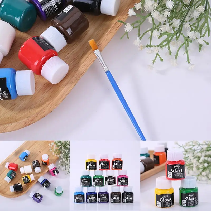 12X25Ml Cơ Thể Nặng Màu Sắc Phong Phú Các Sắc Tố Kính Sơn Bộ Tranh Canvas Đồ Thủ Công