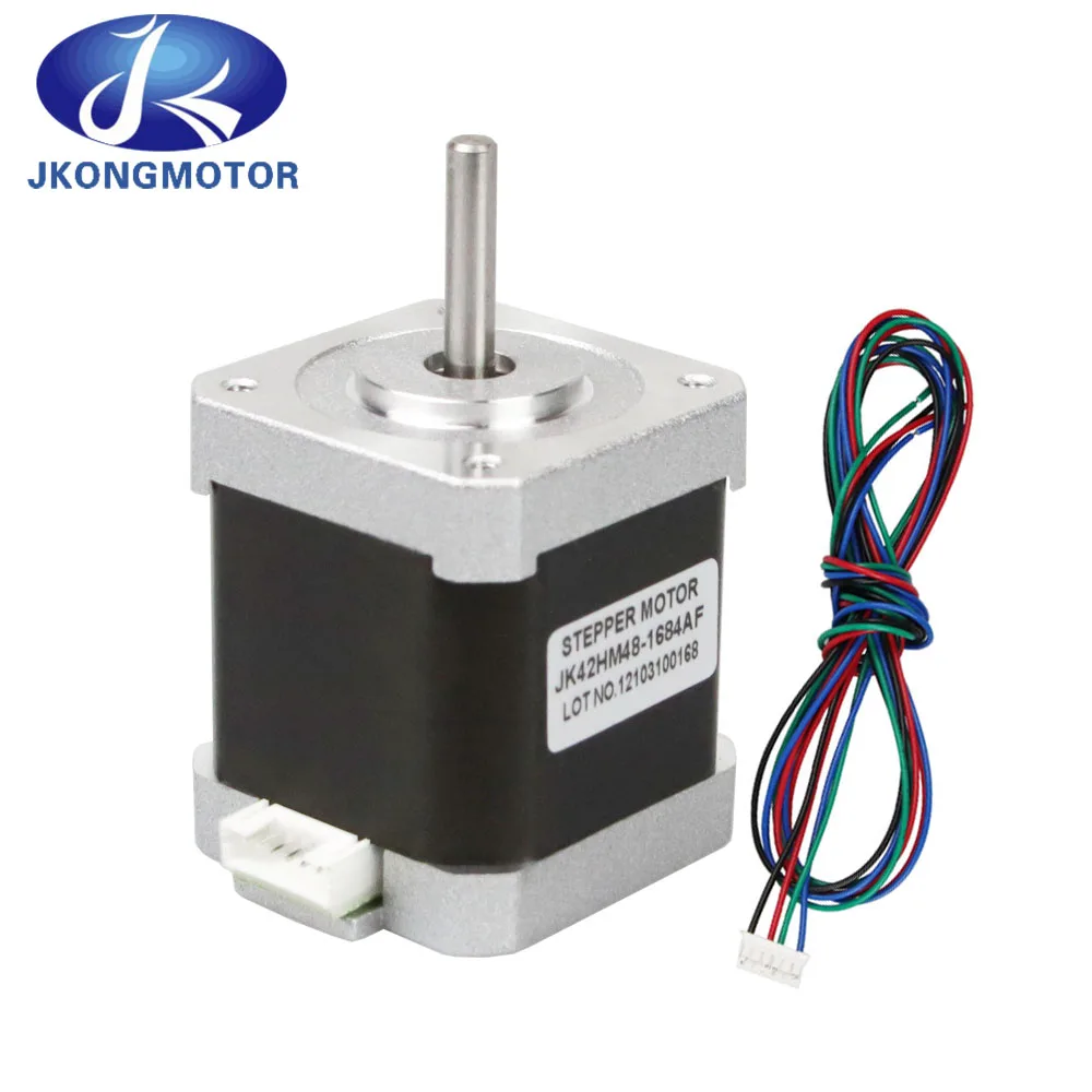 Jkongmotor 0.9 Degree Step Stepping Stepper Motor Nema 17 JK42HM48  44Ncm 1.68A 48mm 4-lead DIY CNC 3D Printer