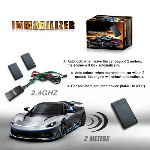 Inmovilizador de GD-10 RFID 2,4 Ghz, alarma de coche, bloqueo de motor, circuito antirobo, sistema de corte inteligente para camión diésel de 12V