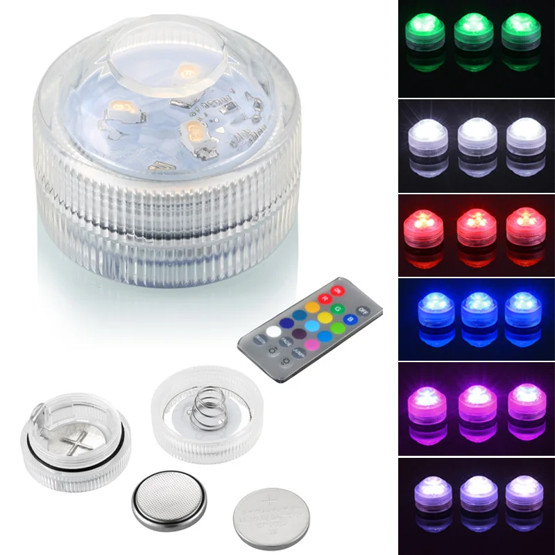 1/10pc LED Remote Control Colorful Diving Light Waterproof Battery Operated Multi Color For Swimming Pool Wedding Party Fountain