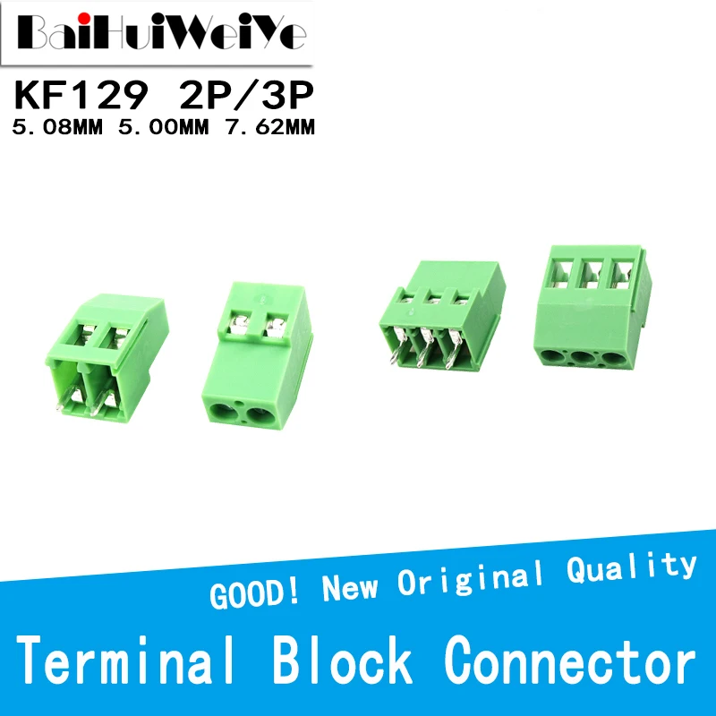 20PCS/LOT Terminals KF126-5.00 MM KF126 250V 8A Screw 2/3Pin Straight Pin PCB Screw Terminal Block Connector 24-12AWG