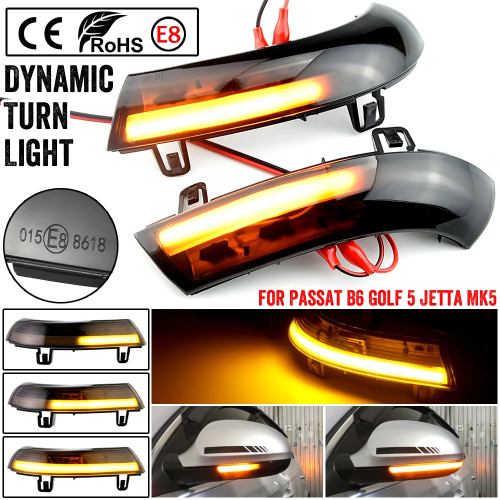 Clignotant ociamique LED pour Volkswagen GOLF 5 GTI plus MK5 Jetta Passat gods B5.5, Variante EOS Sharan pour VW, Lumière de Flèche