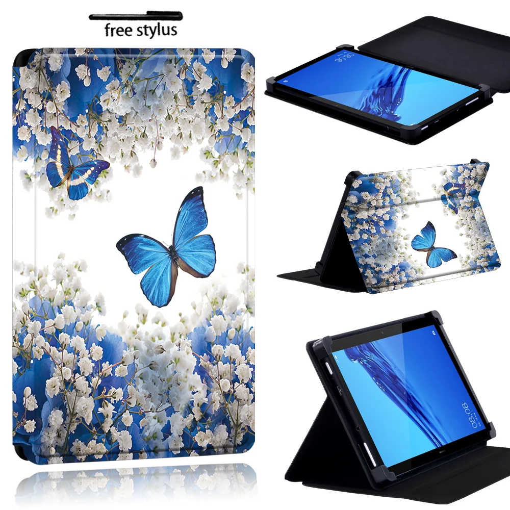 Tablet Case for Huawei MediaPad T310 9.6"/MediaPad (T1 /T3) 7.0 8.0/MediaPad (T1/T5)10 Butterfly Leather Stand Cover Case + Pen images - 6