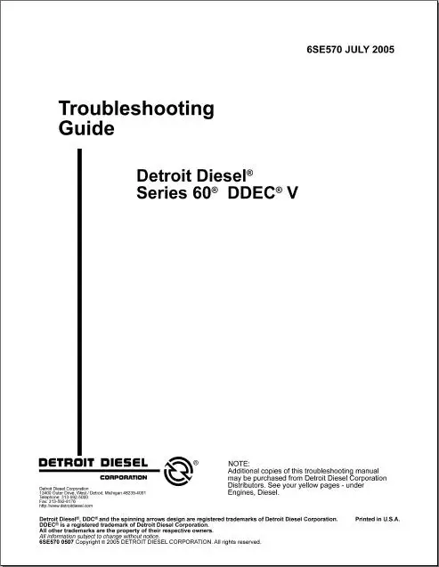 

Detroit Diesel 60 Series Service Manual PDF