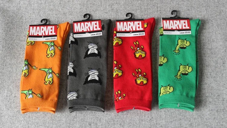 Hot Sale Comics Hero General Socks cartoon Iron Man Captain America Knee-High Warm Stitching pattern Antiskid Casual men Sock