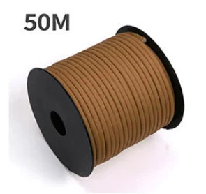 50 m, 1 Rolle, 4 mm, 7 Ständerkerne, Paracord für Überleben, Fallschirmschnur, Lanyard, Camping, Klettern, Campingseil, Wandern, Wäscheleine
