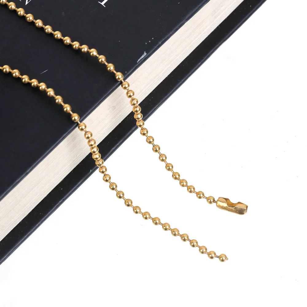 New Fashion 304 Stainless Steel Ball Chain Necklace For Women Metal Necklace Fashion Party Jewelry 60cm(23 5/8\