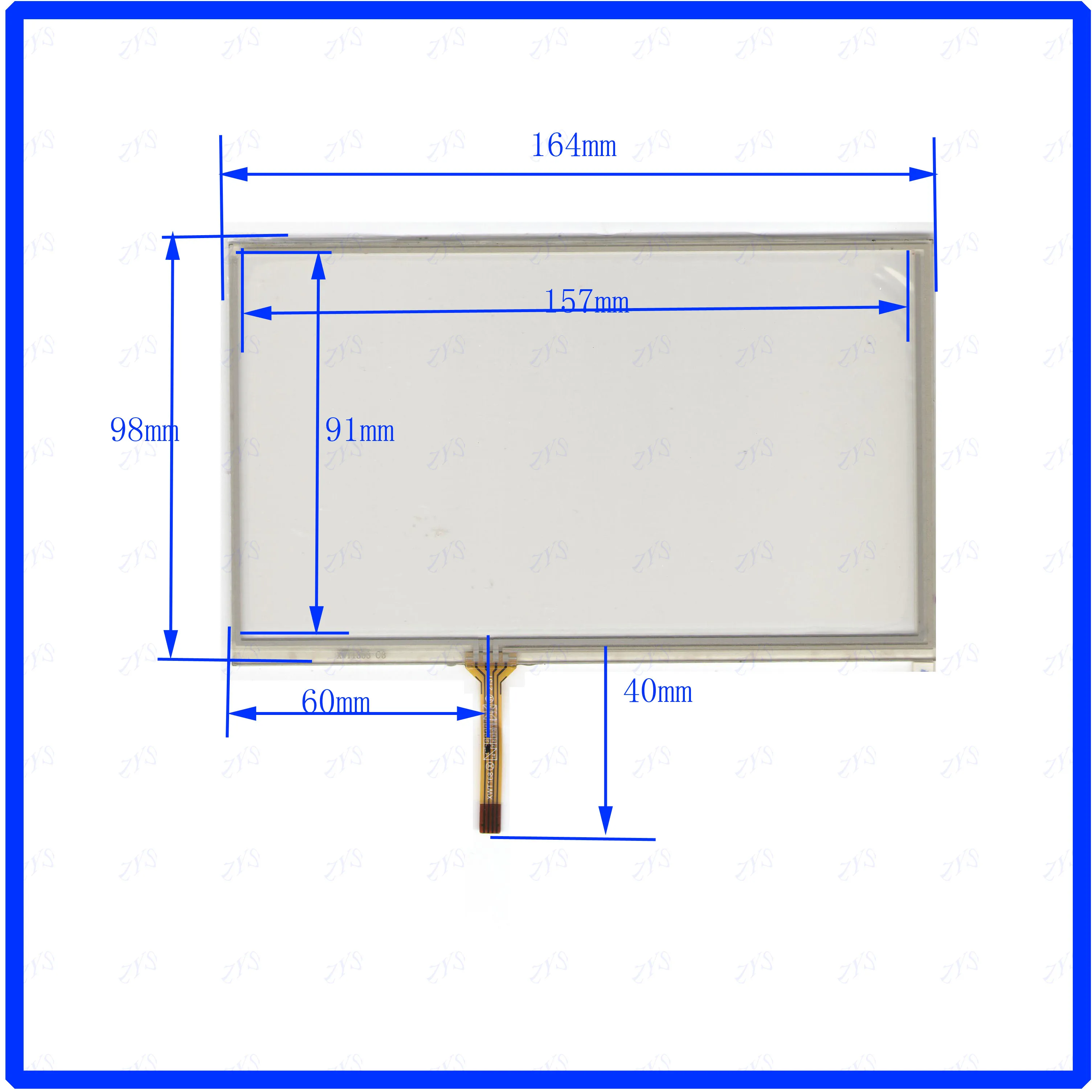 

ZhiYuSun XWT1353 164*98mm 7inch 4 wire TOUCH SCREEN touch panel this is compatible 164*98