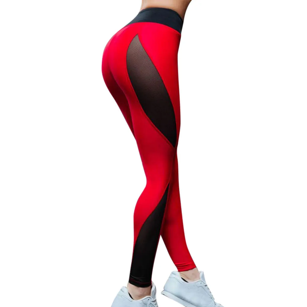 Women\'s High Waist Yoga Pants Sexy Slimming Pattern Gym Workout Fitness Leggings