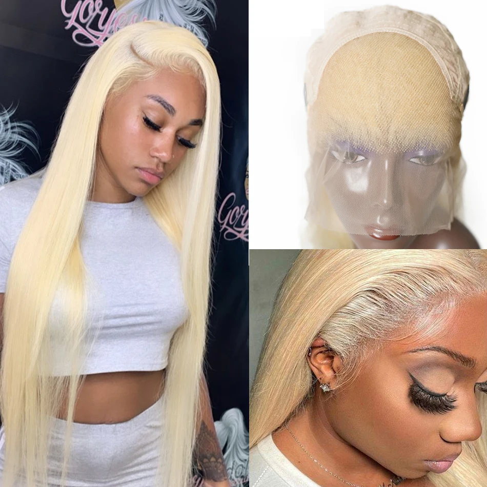 Blonde 613 color 30 Inch Straight 13x4 Lace Front Human Hair Wigs Lace Frontal Wig Honey Blonde Human Hair Wig For Women