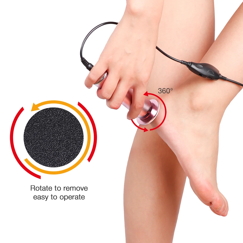 Smerigliatrice elettrica per piedi Rimuovi calli della pelle morta del tallone del piede Smerigliatrice per pelle dura secca morta Strumento per la cura del piede per pedicure