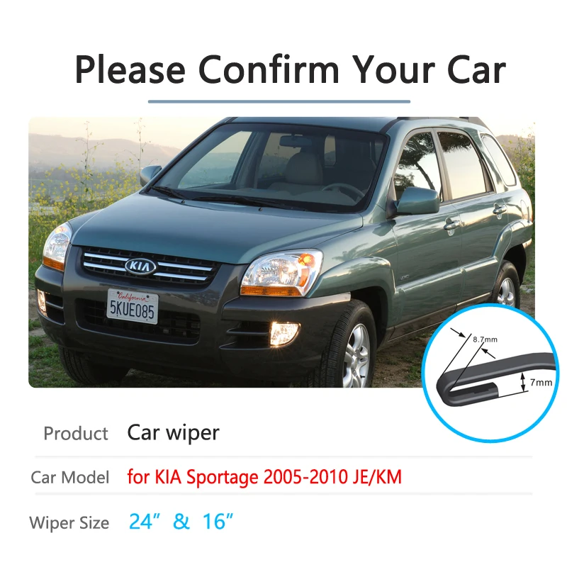 Picture 3: Car Wiper Blade for Kia Sportage 2005 2006 2007 2008 2009 2010 JE KM Front Windscreen Windshield Wipers Car Accessories Goods