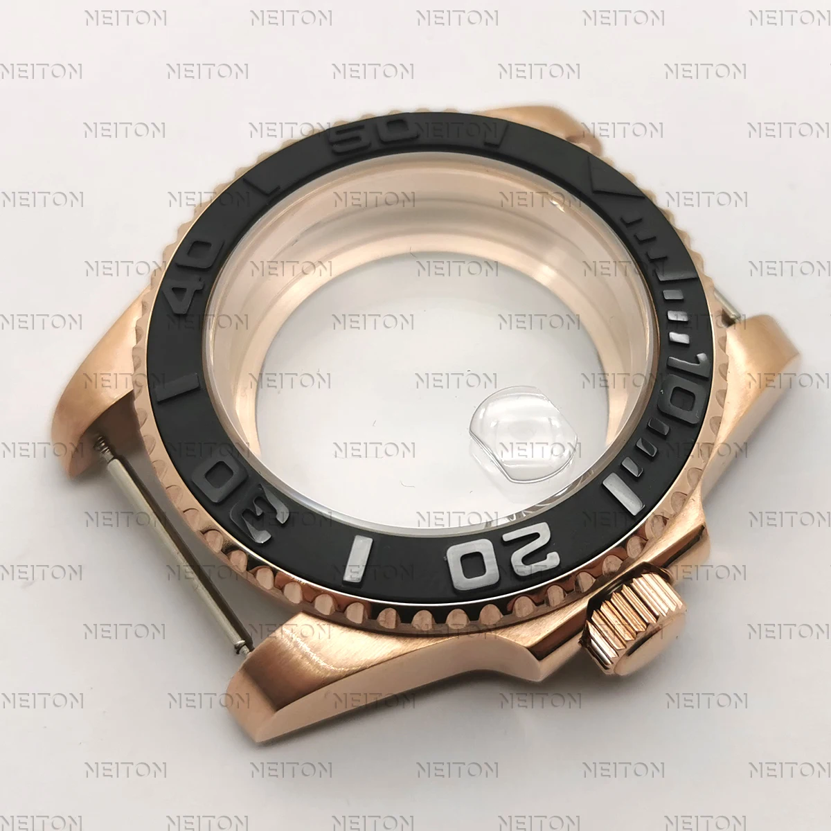 NEITON 40mm Black PVD Case Sapphire Glass Black Fit ETA2836 NH35/36 Mingzhu DG2813/5833 Miyota 8215/8205 Back Transparent Glass